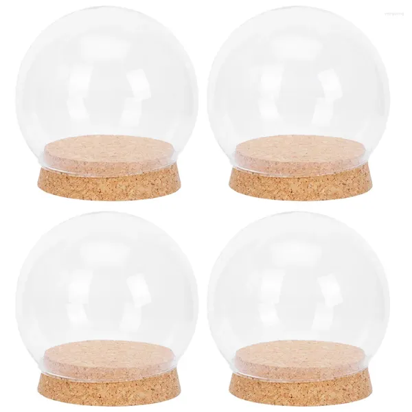 Floreros Cloche Luces de cúpula de vidrio Base de madera Globo Terrario Tarro Flor eterna Soporte de cubierta Soporte de adorno