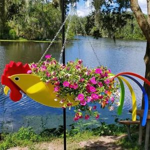 Jarrones coloridos flamencos olla de flaming pájaro cesta colgante de pájaro jardín loro decoraciones al aire libre