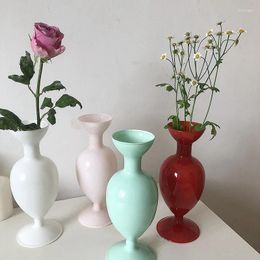 Vases Vase en verre coloré Style européen Pot de fleur moderne pour table de pièce maîtresse bureau à domicile décor cadeau de pendaison de crémaillère