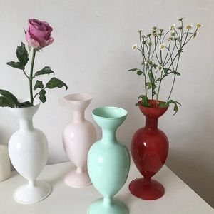 Vazen Kleurrijke Glazen Vaas Europese Stijl Bloempot Modern Voor Middelpunt Tafel Thuis Bureau Decor Inwijdingsfeest Cadeau