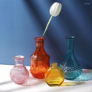 Vazen kleurrijke glazen vaas bloemstuk fles hydrocultuur terrarium kunst plant pot slaapkamer woonkamer moderne decoratie geschenken