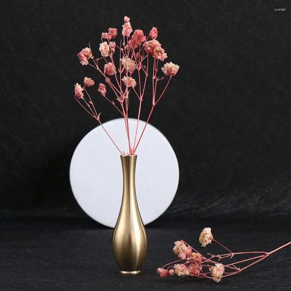 Vases Copper Antique Vase Mini Crafts Plant Container Creative Ornaments Desktop Decoration Bouteilles