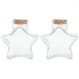 Vases Craft Storage Jar Transparent Wishing Bottles Star Shape Glass Bot en verre Corkée Drift For Home Outdoor