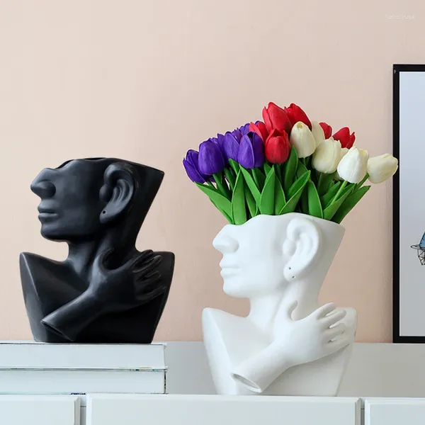 Vases Creative Art Portrait en céramique Vase TV Cabinet Décoration de chambre