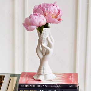 Vases créatifs Vase en céramique Style américain tenir dans la main crème glacée décor moderne mignon petit bureau fleurs séchées Ikebana