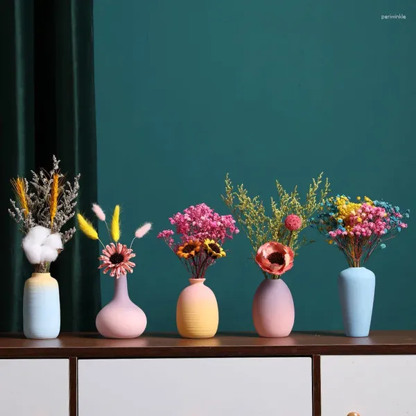 Vases Creative Ceramic Vase Séchoté Fleur nordique salon Home Decoration Table Art Decor Cachepot for Flowers Ins