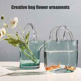 Vazen Creatieve Helder Glas Aquarium Decoratie Bubble Bloem Handtas Tas Jar Voor Tafel Centerpieces Bloemstuk 230701