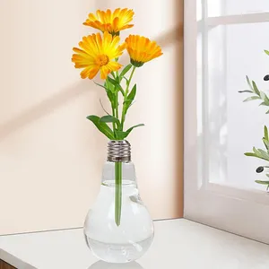 Vases Creative Vase en verre transparent Ampoule Fleurs élégantes Ornements Hydroponique Jardinage DIY Combinaison Décoration de la maison Décor de la salle
