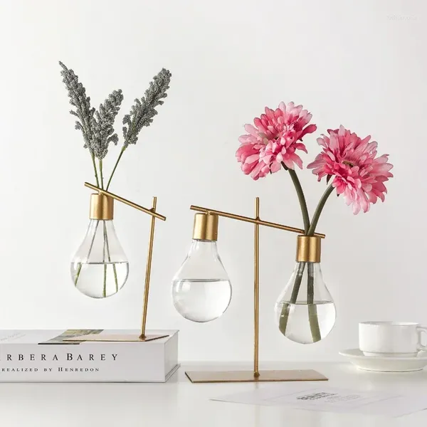 Jarrones maceta para flores creativa, jarrón transparente con forma de bombilla, Terrario de cristal, planta hidropónica, plantas de mesa, bonsái para el hogar, regalo de decoración