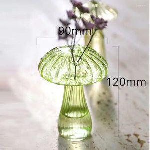 Vases Creative Glass Mushroom Vase Vase Transparent Colored Aquatic Home Decoration Fleur Arrangeur ZD969