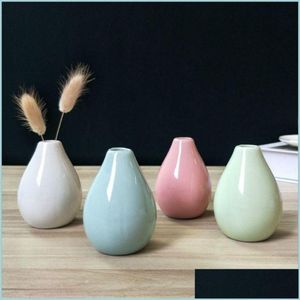 Vases Creative Décoration De La Maison Petits Vases En Céramique Moderne Simple Salon Décor Fleur Sèche Articles Décoratifs Ornement Mini Vase 26 Dhwrj