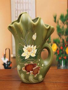 Vases créatifs ameublement Knick Knack grande bouche Plug Vase sec Art Style chinois armoire à vin salon décoration