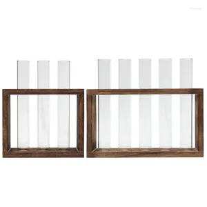 Vases Creative Hydroponic Test Tube Vase Set Stand Livingrooms Glass Dropship