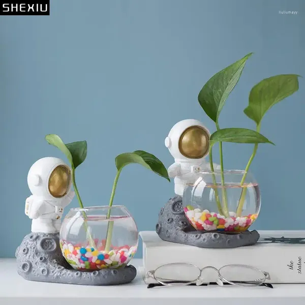 Vases Vase hydroponique créatif Vase en verre transparent Arrangement de fleurs Plante Pot en pot Dessin animé