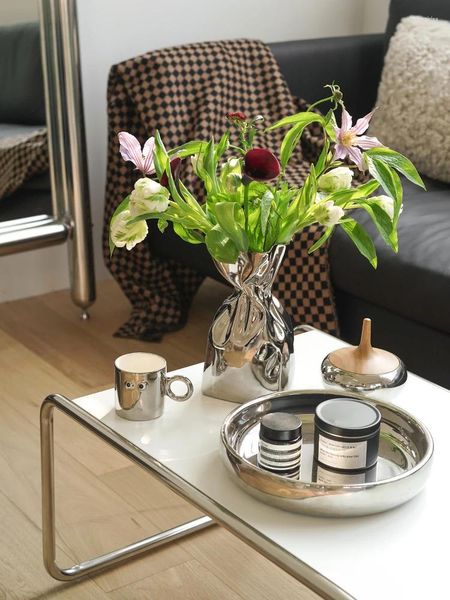 Vases Creative Light Luxury Silver Vase Ceramic Ins Wind Salon Salou Room Dried Flower Arrangement Decoration Table
