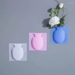 Vases Creative Magic Vase Soft Wall suspendu salle de bain réfrigérateur de décalage de la salle de bain Culture de la bouteille d'eau fleur Silicone