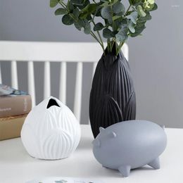 Vases créatives modernes ornements céramiques simples abstraits artisanat accessoires de salon mignon esthétique nordique