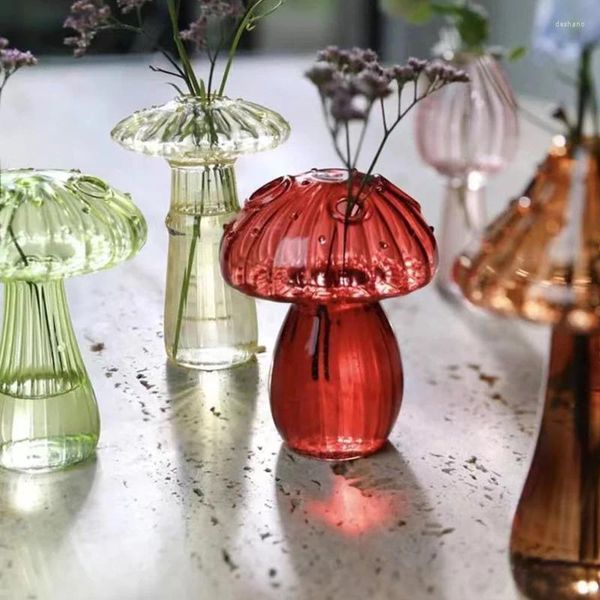 Vases Creative Mushroom Vase Vase Plant Hydroponic Terrarium Art Table Craft Decoration Simple Decoration