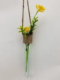 Jarrones creative nórdico planta hidropónica tubo de ensayo jarrón de vidrio colgante arreglo de la flor decoración del hogar