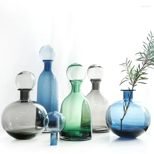 Vases Creative Star Ink Bottle Vase Nordic Simple Modern Glass Home Home Room Room Decorative Hydroponic Fleur