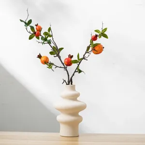 Vases Vase en céramique de style créatif, porcelaine blanche, dispositif d'arrangement de fleurs de style nordique, conteneur moderne, décoration de la maison