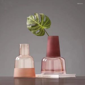 Vases créatifs vase en verre transparent hydroponique arrangement de fleurs décoration moderne maison salon doux