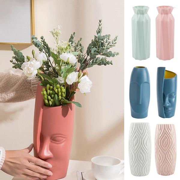 Vases Creative Vase Decoration Cactus Home Arrangement Flower Salon Origami Plastic Européen Style