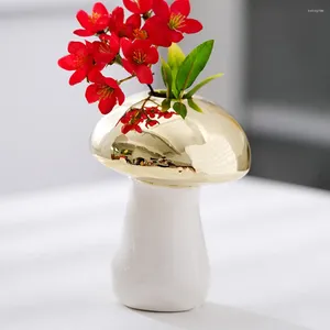 Vases Creative Vase Maquillage Porte-Brosse Champignon Table Céramique Céramique Petites Fleurs Artificielles À La Recherche Réelle