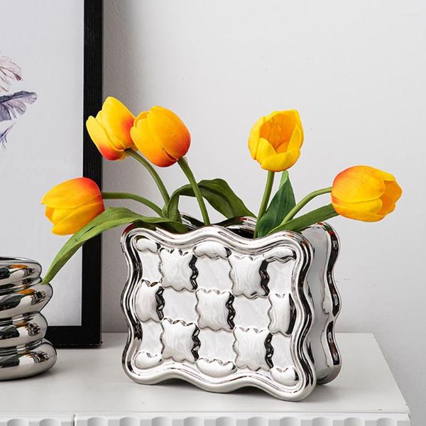Vases Creative Vase Nordic Home Living Room Decoration Ceramic Cachepot Flowers Decorative Modern Gift