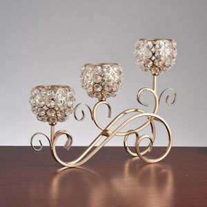 Vazen Crystal Candle Holder 3 Arms Stand Jubileum Candelabra Stick Wedding Party Tafel Middelpunt Decore 230816