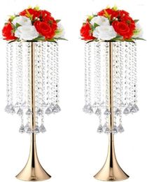 Vases Crystal Flower Stand pour les tableaux de table de mariage Tables de 58 cm d'arrangement de métaux de métal