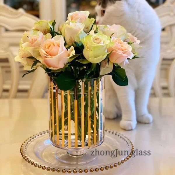 Vases Crystal Glass Europe Classic Vertical Gold Vase Vase Colore Box Couade Soft