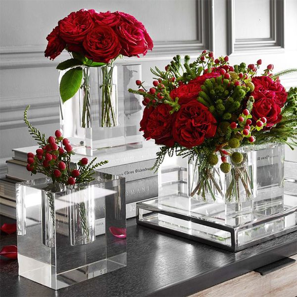 Vases Crystal Transparent Vase Vase moderne Simplicité Fleur Fleur