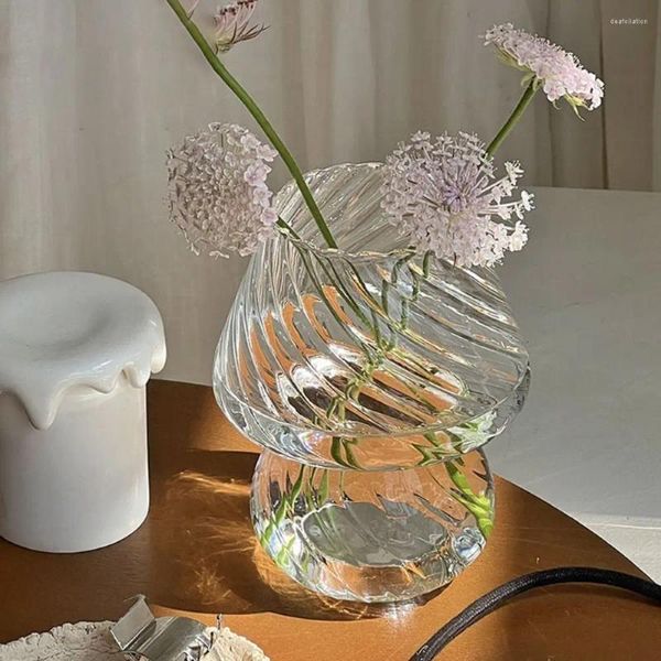 Vases Vases Vases en forme de champignon mignons lampe de table en verre petit arrangeur de fleurs ornements de gingis décoration de la maison