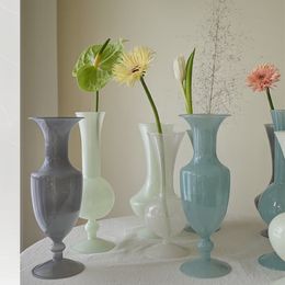 Vazen Cutelife Vintage Witglas Hydroponische bloem vaas Nordic Decoration Home Terrarium Tafel Vaas Woonkamer Plant Vazen 230525