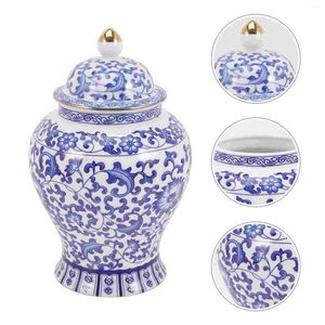 Décor de vases Blue blanc Porcelaine Bocage en céramique Noix de noix de cerc