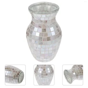 Vases décoratifs brillants, mosaïque en verre craquelé, décoration de maison, centres de table, décoration de salle moderne, conteneur de fleurs