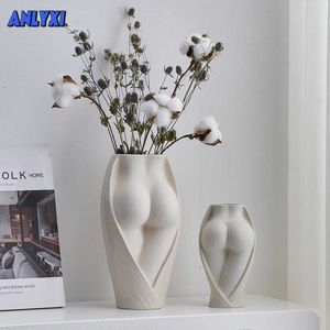 Vases Vases décoratifs pour fleurs Vase à fleurs moderne décoration décor de chambre à la maison Vase en céramique nordique Pots de fleurs séchés Pot de plante d'art P230411