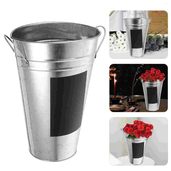 Vases Table à manger Décor Tableau noir Autocollant Seau à fleurs Conteneur hydroponique Chute au sol Baignoire d'affichage