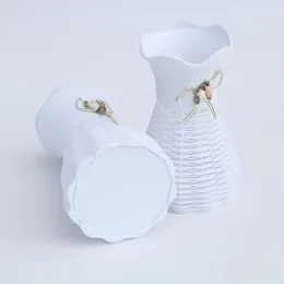 Vasi Vaso in rattan artificiale fai da te Vaso in plastica fatto a mano dal design accattivante per piante e fiori