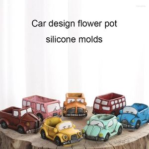 Vazen DIY Auto Ontwerp Bloempot Mallen Beton Tuin Planter Multi Vormige Siliconen Bloempot Plant Mold