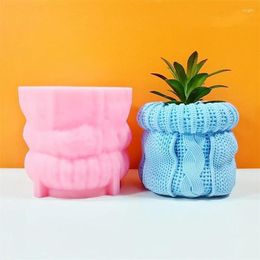 Vases bricolage tricoté chapeau forme silicone pot de fleur moule personnalisé art vase décor à la maison