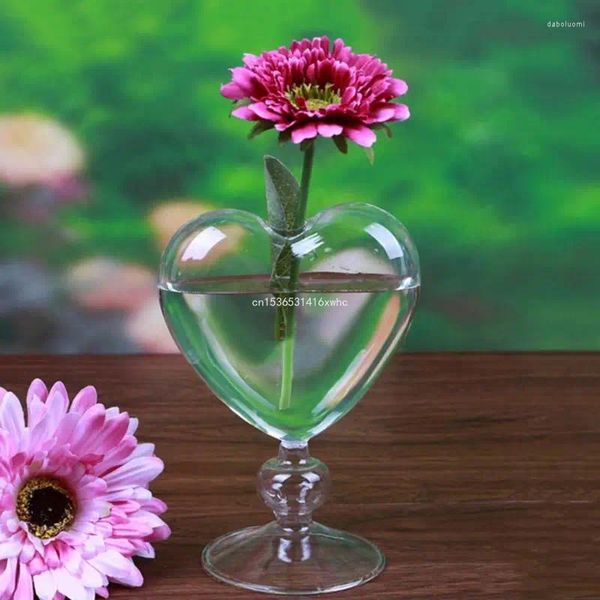 Vases Dropship Coeur Verre Pot De Fleur Bureau Debout Vase Planteur Conteneur Décoration De La Maison Décor De Fête De Mariage