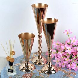 Vases Élégant Metal Flower Vase Vase Candlestick With Candelabra Wedding Centorpiece and Christmas Decoration