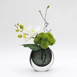 Vazen elegante vaasdecoratie modern rond glas origineel ornament uniek Europees minimalistisch ontwerp kristal florero kamer decor