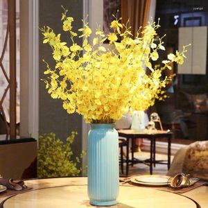 Vases Vase en céramique européen ornements maison salon arrangement de fleurs séché faux pot de fleurs meuble TV figurines artisanat décoration
