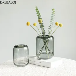Vases européens créatifs simples en verre Vase Decoration Maison Gabrer la maison de chambre à coucher Arrangement de fleurs de chambre à coucher