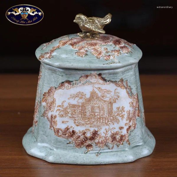 Vases European Creative Boîte à dents de dents artisanat en céramique Déscrètements de table de coiffure antique ornements de thé