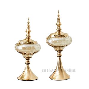 Vazen European Crystal Fruit Plate Glas Opslag Gouden Ornament Home Woonkamer Candy Tank Vaas Beeldjes Ambachten Decoratie