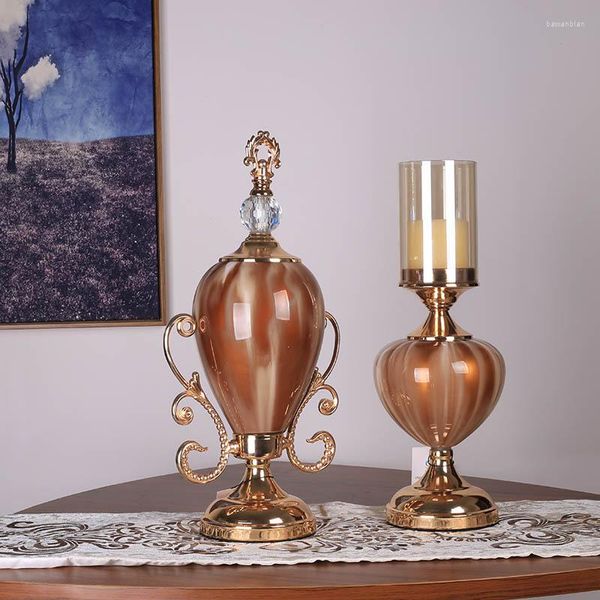 Vases Ornements en verre européens Ameublement Chambres modèles Salon Armoires de télévision Cave à vin Chambre